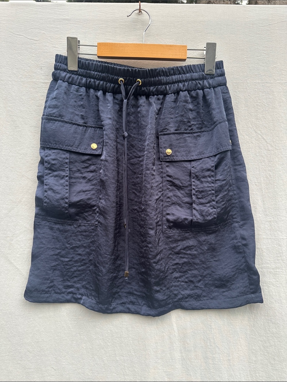 Michael Kors Navy Drawstring Skirt